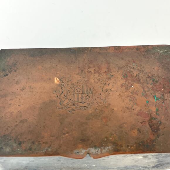 Hand Made Brass Cigarette Box With Hinged Lid - Picture 2 of 8